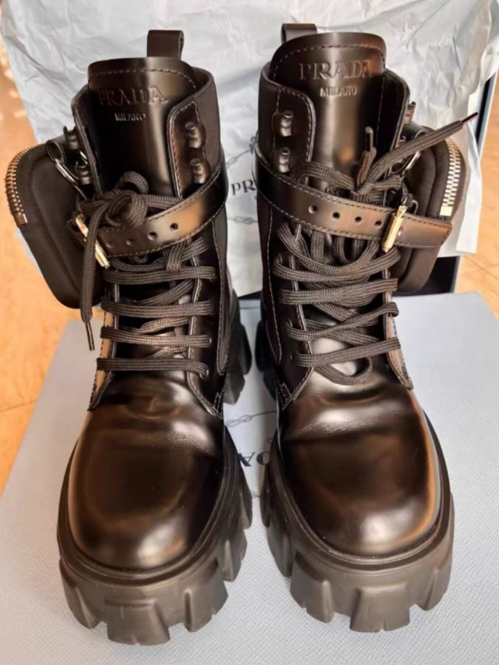 Prada Black Platform Boots